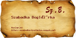 Szabadka Boglárka névjegykártya