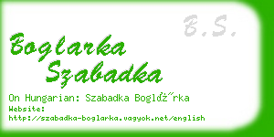 boglarka szabadka business card